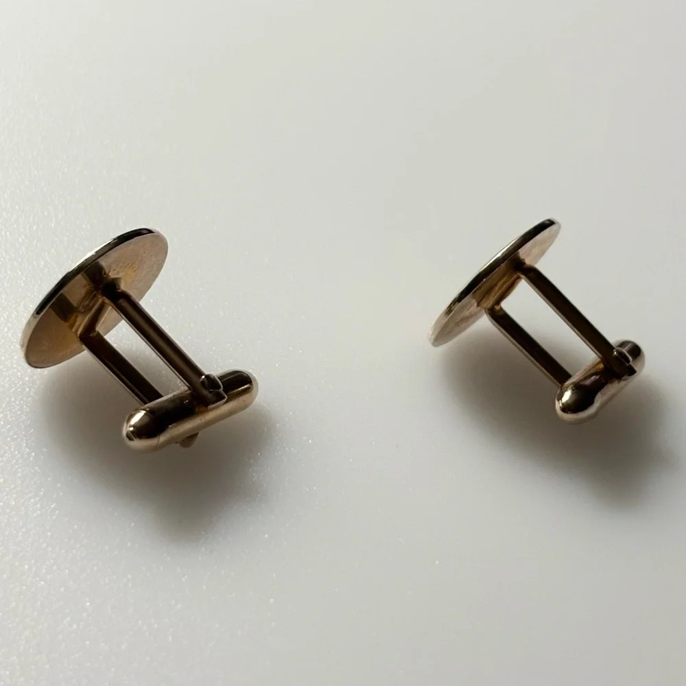 Vintage Estate Cufflinks Cuff links SWANK Men Round Gold Tone